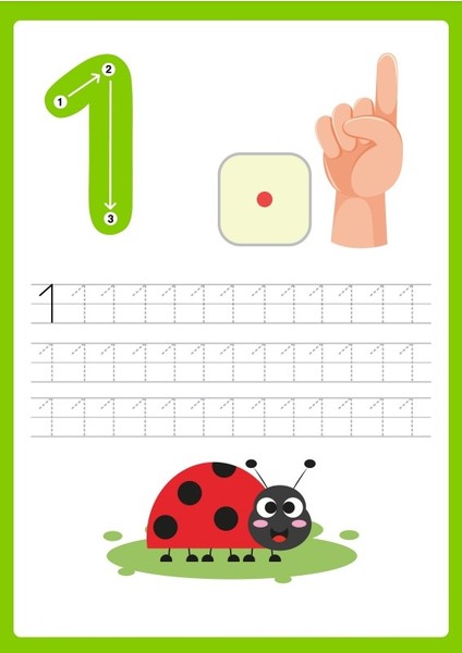 Okul Öncesi Çizgi-Sayı Çalışması Yaz-Sil Kitabı modelleri