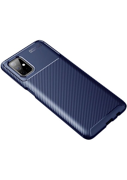 Samsung Galaxy M51 Kılıf Focus Karbon Silikon - Lacivert