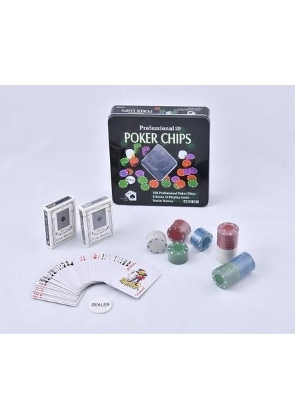 100 Chip 2 Adet Kart Setli Poker Oyunu fiyatları