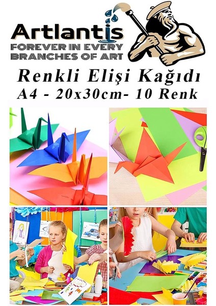 Elişi Kağıdı A4 10 Renk 1 Paket El Işi Kağıdı 10 Lu Kreş Ana Sınıfı Okul Öncesi Sınıf Malzemesi fiyatları