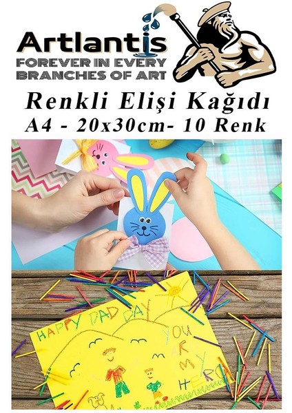 Elişi Kağıdı A4 10 Renk 1 Paket El Işi Kağıdı 10 Lu Kreş Ana Sınıfı Okul Öncesi Sınıf Malzemesi modelleri