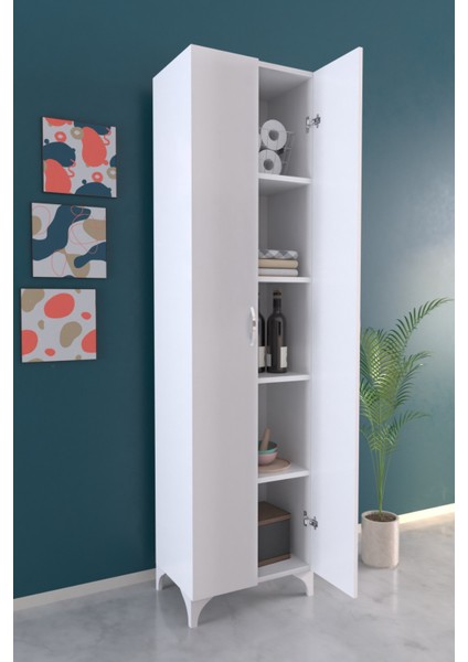 5 Raflı Çok Amaçlı Mutfak Dolabı Kiler Banyo Balkon Erzak Dolabı