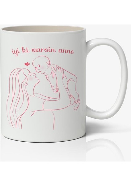 Anneler Günü Tasarımlı Yazılı Baskılı Kupa Bardak Baskılı-1