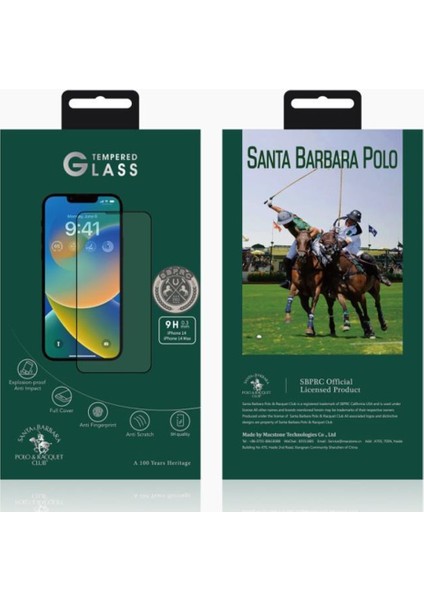 Santa Barbara Polo Racquet Club iPhone 14 Pro Max 3D Premium Cam Ekran Koruyucu