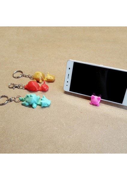 4 Lü Set Salyangoz Kedi Hipopotam Ejderha Anahtarlık ve Telefon Standı modelleri