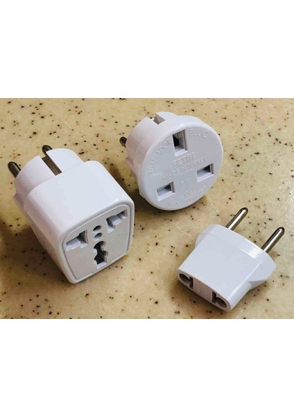 3 Tane Farklı Tip Üniversal Elektrik Prizi Dönüştürücü Seti Amerikan Ingiliz Avusturalya Singapur