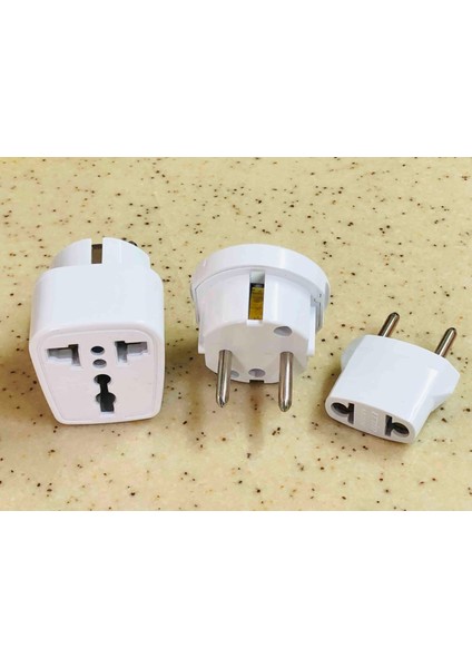 3 Tane Farklı Tip Üniversal Elektrik Prizi Dönüştürücü Seti Amerikan Ingiliz Avusturalya Singapur