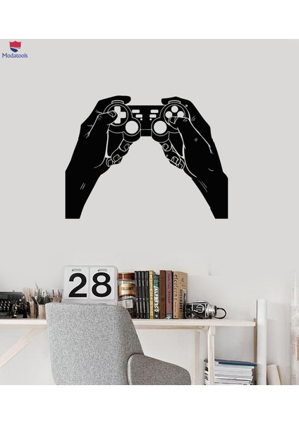 Oyun Bölgesi Duvar Sticker Gamer Hands Gamepad Joystick Gaming Dekor Sanat Çıkartmaları