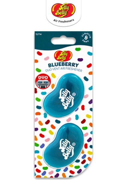 Jelly Belly Duovent Kalotifer Geçme Koku Blueberry 14GR. Fesleğen, Y.mersini, Vanilya Aromalı