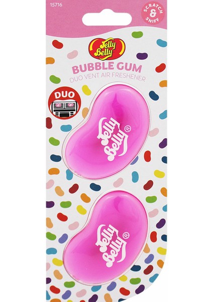 Jelly Belly Duovent Kalotifer Geçme Koku Bubblegum 14GR. Sakız, Keklik Üzümü, Vanilya, Portakal Arom