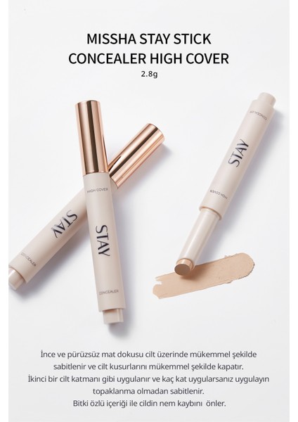 Yüksek Kapatıcı ve Uzun Süre Kalıcı Stick Concealer Stay Stick Concealer High Cover 21P