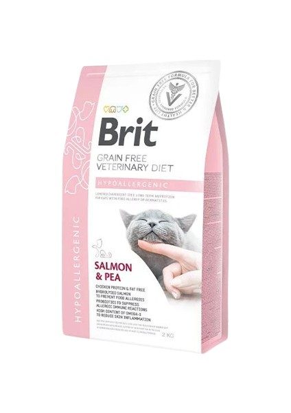 Brit Veterinary Diet Hypo-Allergenic Cilt Sağlığı Destekleyici Tahılsız Kedi Maması 2 kg