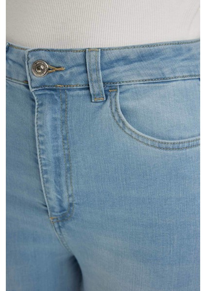 Mia Flare Fit Yüksek Bel Yırtmaçlı İspanyol Paça Uzun Jean Pantolon A5153AX23HS