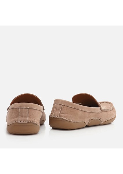 02AYH265230A300 Hakiki Deri Kum Beji Erkek Loafer modelleri