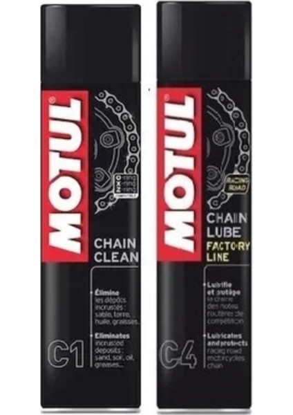 Zincir Bakım Seti C1 Zincir Temizleyici+C4 Zincir Yağı. Orjinal Motul Sticker Hediyedir. Aynı Gün Kargo. fiyatları