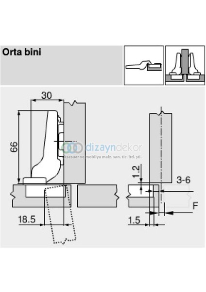 Frenli Klip Yarım Deve Menteşe 75b1650 + 173l6100