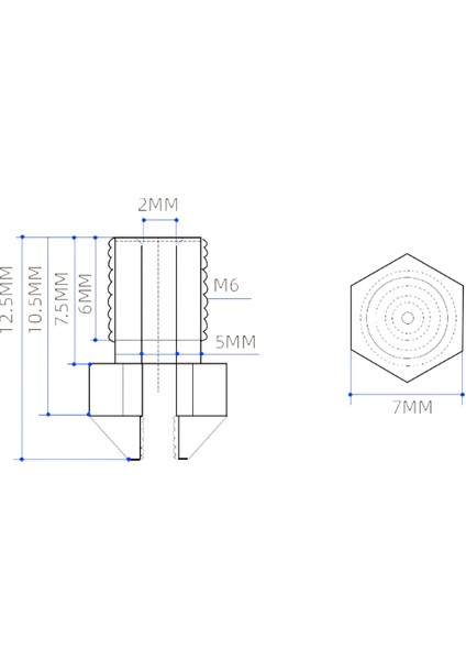 0.3mm E3D V5/v6 Pirinç Nozzle - 1.75MM