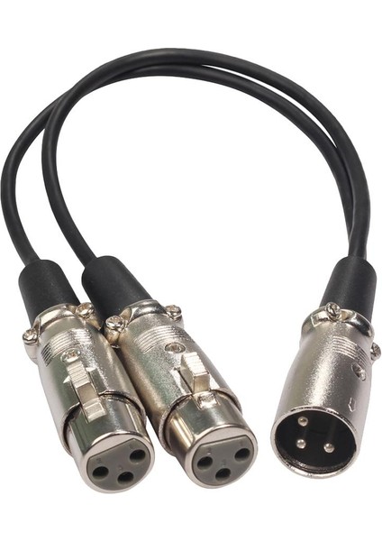 Mic Mixer Recorder Aksesuarı Için 3pin Xlr Erkek - 2 Xlr Kadın Ses Kablosu (Yurt Dışından)