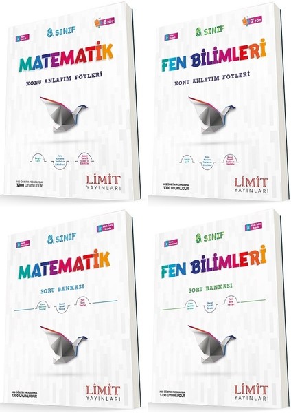 8. Sınıf Matematik - Fen Bilimleri Konu Föyleri - Soru Seti 4 Kitap