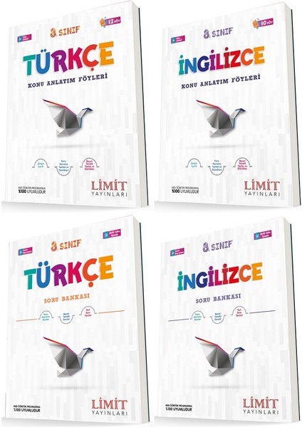 8. Sınıf Türkçe - Ingilizce Konu Föyleri - Soru Seti 4 Kitap