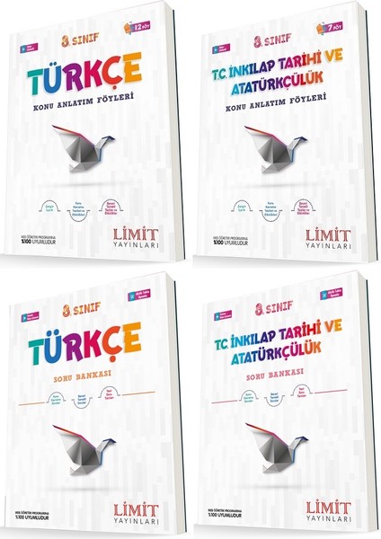 8. Sınıf Türkçe - Inkılap Konu Föyleri - Soru Seti 4 Kitap