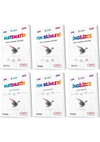 8. Sınıf Matematik - Fen - Ingilizce Konu Föyleri - Soru Seti 6 Kitap