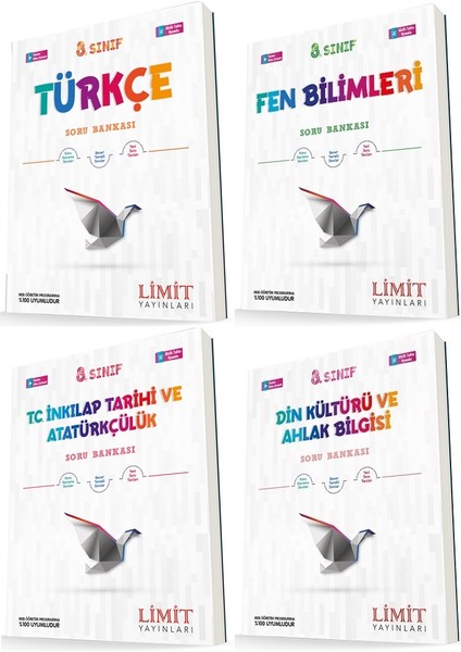 8. Sınıf Türkçe - Fen - Inkılap - Din Soru Seti 4 Kitap