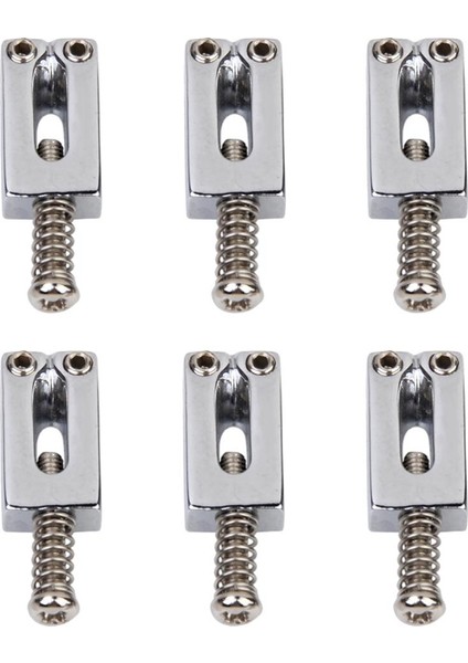 6pcs Krom Kaplama Köprü Saddles Caster Için Parçalar Elektro Gitar (Yurt Dışından)