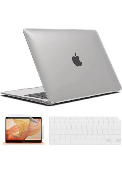 Apple Macbook Air 13 Inç M1 Çip A2337 Tam Uyumlu Alt Üst Kılıf / Klavye Kılıfı / Ekran Koruyucu Film Seti indirimleri