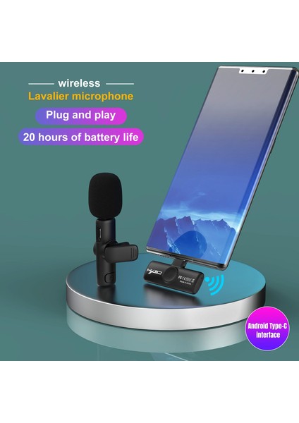 Yuekeda- Hxsj F18 Usb-C/typ-C Lavalier Wiress Mikrofon (Yurt Dışından)
