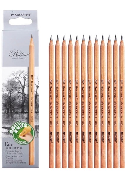 -2 Kutu Marco 7001 Eskiz Kalemi, Kurşun Sertliği: 2b (Yurt Dışından)