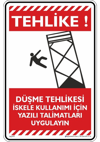 Düşme Tehlikesi/25x35cm/Etiket