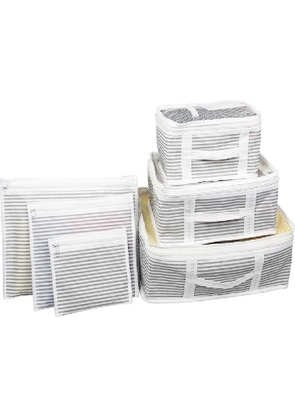 Hastane Çıkışı 6 Parça Bavul Organizeri Valiz Düzenleyici Organizer Gri