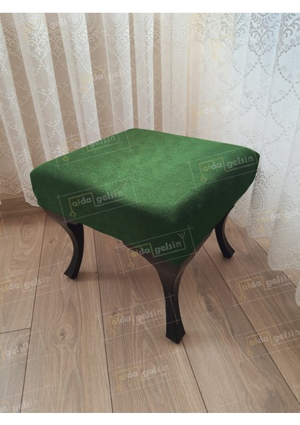 45 x 45 Kapitoneli Kapı Önü Ayak Ucu Puf Siyah Ayak