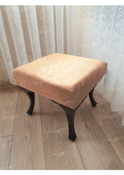 45 x 45 Düz Kapı Önü Ayak Ucu Puf Siyah Ayak