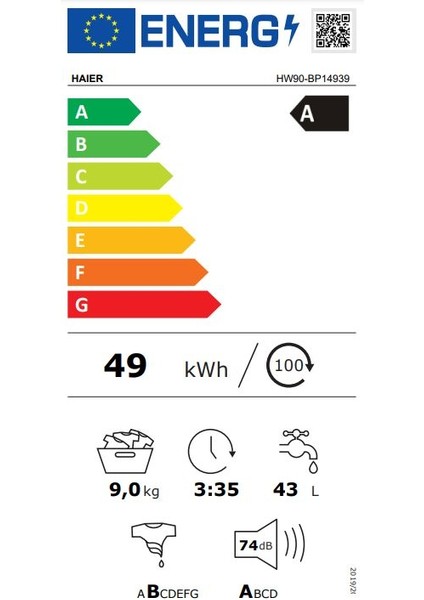 HW90-BP14939-S 9 kg 1400 Devir Çamaşır Makinesi