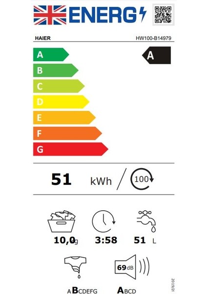 HW100GBD14979SUS 10 kg Wi-Fi + Bluetooth Bağlantılı 1400 Devir Çamaşır Makinesi