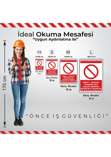 Kibrit, Çakmak Yakarak Gaz Kaçağı Aramak Kesinlikle Yasaktır/25x35cm/Etiket fiyatları