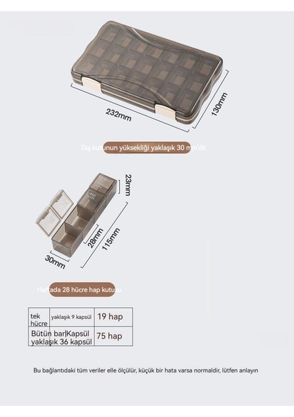 7 Günlük Büyük Kapasiteli Sabah, Öğle ve Akşam Taşınabilir Ilaç Kutusu (Yurt Dışından)