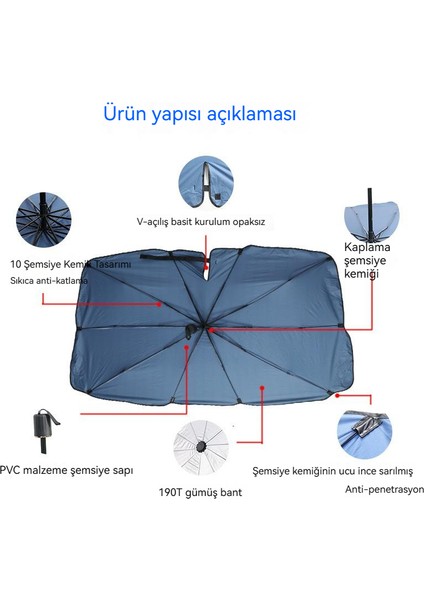 Yeni Geri Çekilebilir Araba Şemsiyesi (Yurt Dışından)