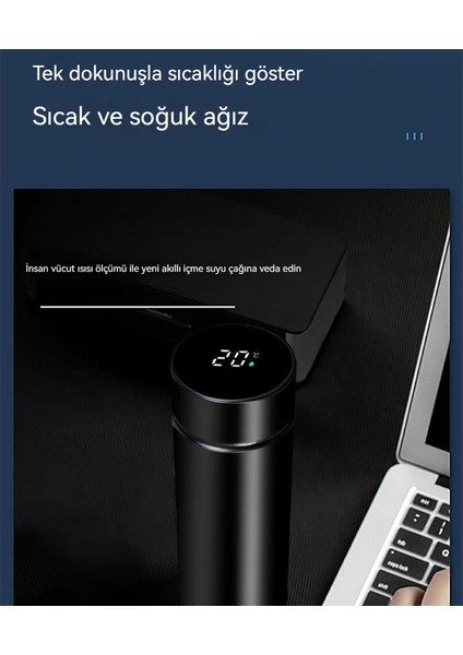 500ML Çift Katmanlı Paslanmaz Çelik Sıcaklık Göstergesi Termos Bardak (Yurt Dışından) fiyatları