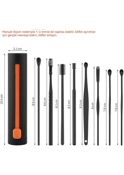 Sekiz Parçalı Paslanmaz Çelik Çocuk Spiral Taşınabilir Kulak Temizleme Aracı (Yurt Dışından)