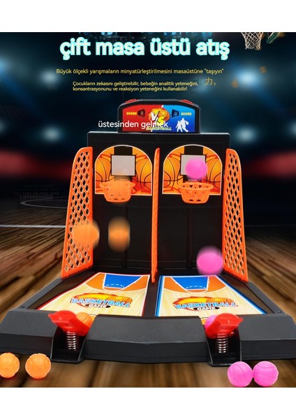 Iki Kişilik Parmak Fırlatma Basketbol Oyun Makinesi Oyuncak (Yurt Dışından)