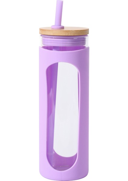 600ML Yeni Taşınabilir Silikon Kılıflı Tek Katmanlı Cam (Yurt Dışından)