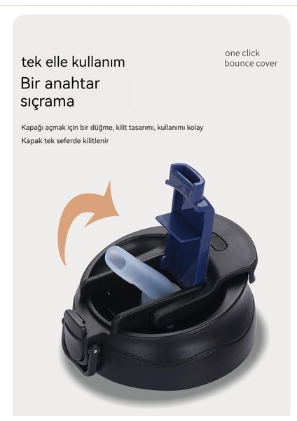 Yeni Paslanmaz Çelik Tek Kapaklı Çift Kullanımlı Flip-Top Zıplayan Termos Pipetli (Yurt Dışından) fırsatları