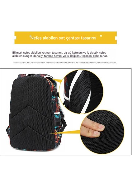 Moda Öğrencisi Baskılı Rahat Sırt Çantası (Yurt Dışından)
