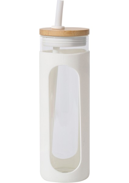 600ML Yeni Taşınabilir Silikon Kılıflı Tek Katmanlı Cam (Yurt Dışından)