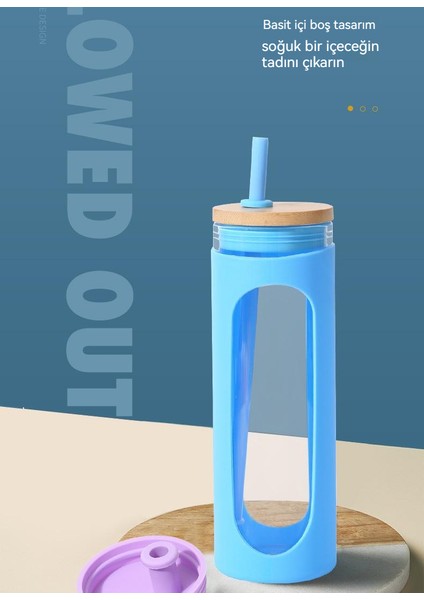 600ML Yeni Taşınabilir Silikon Kılıflı Tek Katmanlı Cam (Yurt Dışından)
