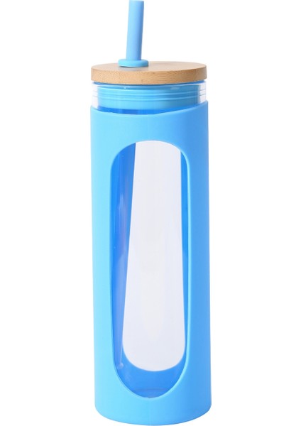 600ML Yeni Taşınabilir Silikon Kılıflı Tek Katmanlı Cam (Yurt Dışından)