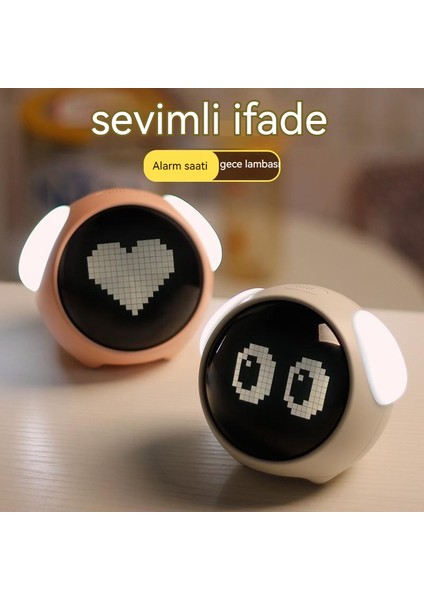 Çocuklar Için LED Expression Pixel Akıllı Işıklı Çalar Saat (Yurt Dışından)